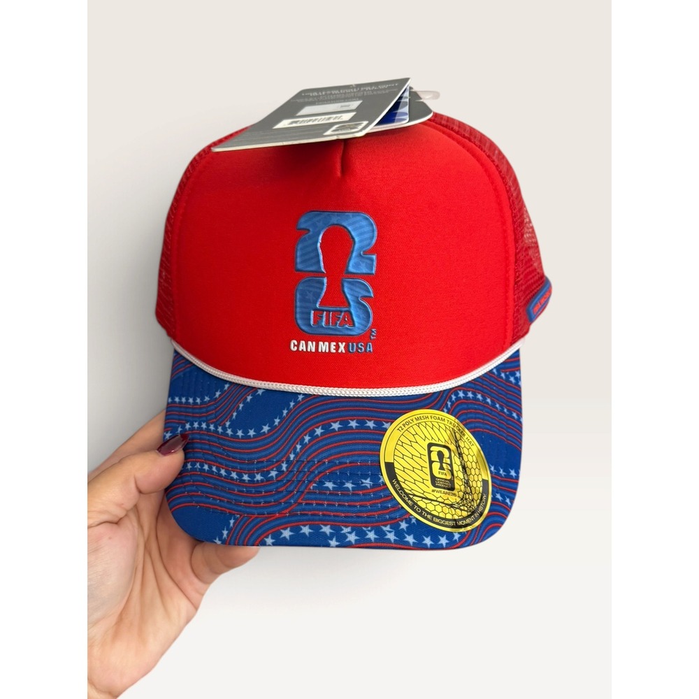 FIFA World Cup 26 Official Licensed Red Mesh Foam Trucker Hat Snapback Cap